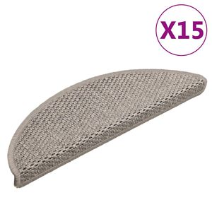 vidaXL Lipnūs laiptų kilimėliai, 15vnt., sidabrinės spalvos, 56x17x3cm