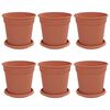 vidaXL Augalų vazonai 6 pcs Raudona plyta &Oslash; 17 x 14 cm Plastmasė