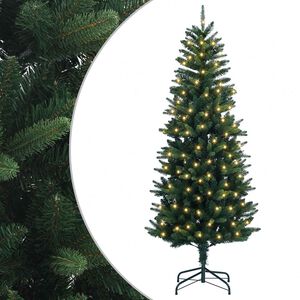 vidaXL Dirbtinė Sulankstoma Kalėdų Eglutė 120 cm 150 LED &Scaron;ilta balta