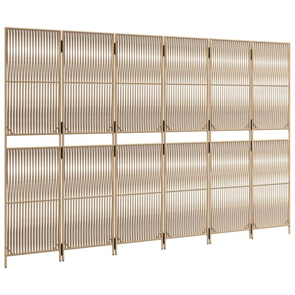 vidaXL Kambario pertvara, 6 segmentai, smėlio spalvos, poliratanas