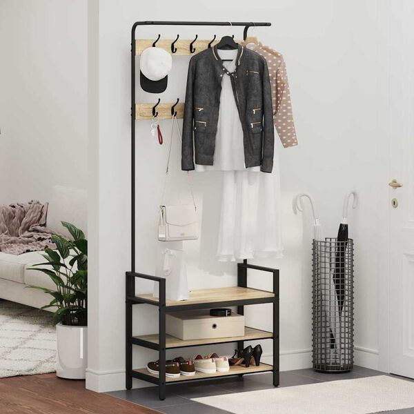 vidaXL Paltas Sonoma ąžuolas 75 x 34 x 184 cm Apdirbta mediena