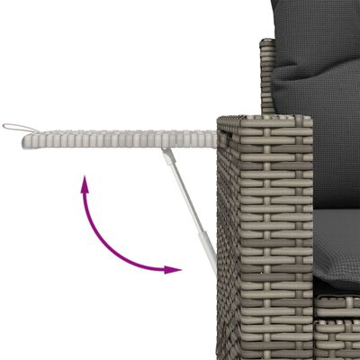 vidaXL Sofos komplektas su pagalvėlėmis, 6 dalių, pilkas, poliratanas