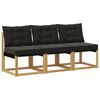 vidaXL 3 vnt. Lauko Vidurinis Sofa Balta