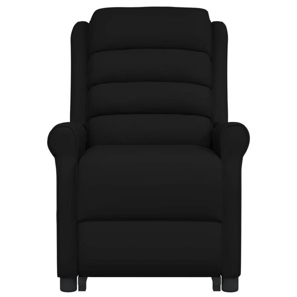 vidaXL Atsistojantis masažinis krėslas, juodos spalvos, dirbtinė oda