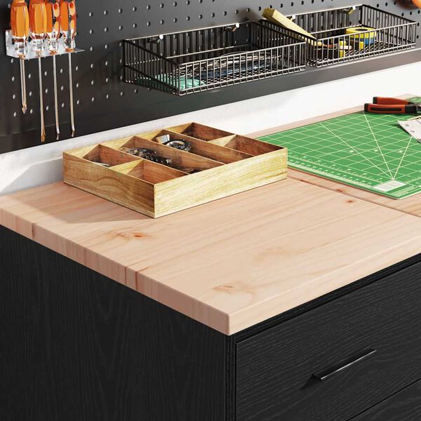 vidaXL Garažo spinta, juoda, 40x51x85 cm, pu&scaron;ies medienos masyvas