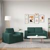 vidaXL Sofa 2 pcs Tamsiai žalia 182 x 80 x 82 cm audinys