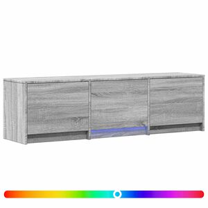 vidaXL TV spintelė su LED 140x34x40 cm Pilka Sonoma Dirbtinė mediena