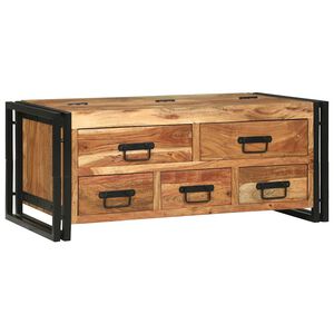 vidaXL Kavos staliukas Ruda 90 x 50 x 38 cm Kietos akacijos mediena
