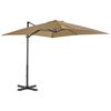 vidaXL Gembinis skėtis su aliuminio stulpu, taupe, 250x250cm