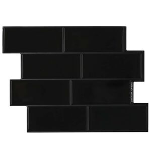 vidaXL Metro plytelė 20 vnt. Juoda 29 x 21 cm Poliuretanas ir PET