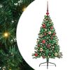 vidaXL Dirbtinis prie&scaron;&scaron;ventinis eglutė su &scaron;viesomis Žalia 120 cm PVC