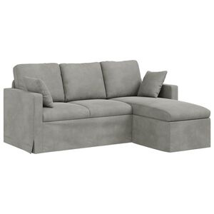 vidaXL Sofa &Scaron;viesiai pilka 198 x 134 x 80 cm Aksomas