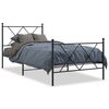 vidaXL Lovos rėmas su galvūgaliu/kojūgaliu, juodas, 90x190cm, metalas