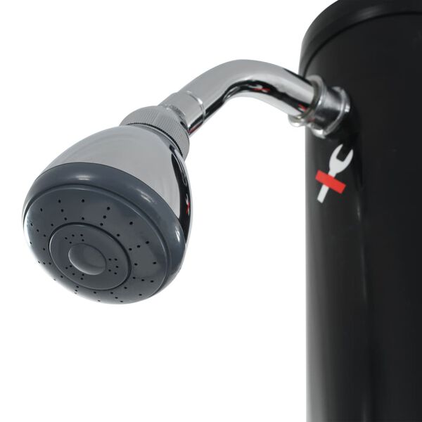 vidaXL Saulės energija šildomas dušas, juodas, 214 cm, 18 l