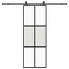 vidaXL Stumdomos durys su įrangos rinkiniu, juodas, 76x205 cm