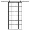 vidaXL Stumdomos durys su įrangos rinkiniu, juodas, 102x205 cm, ESG ir