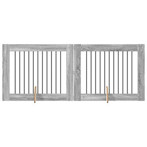 vidaXL &Scaron;unų vartai su stovais 2 pcs Pilka sonoma ąžuolo 100 x 80 cm