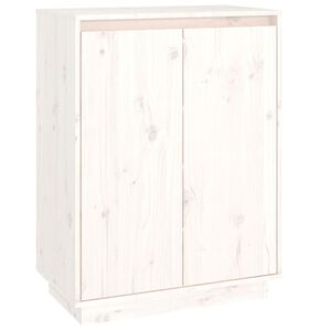 vidaXL Spintelė batams, balta, 60x35x80cm, pu&scaron;ies medienos masyvas