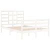 vidaXL Lovos rėmas, baltos spalvos, 120x200cm, medienos masyvas