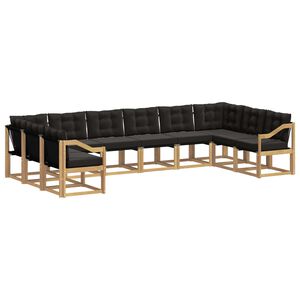 vidaXL Lauko sofos komplektas 10 vnt. Balta ir juoda