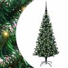 vidaXL Dirbtinis prie&scaron;&scaron;ventinis eglutė su &scaron;viesomis Žalia 120 cm