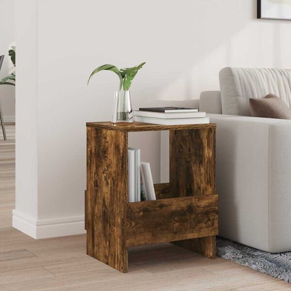 vidaXL Žurnalų stovas Rūkyta ąžuolas 35 x 30 x 45 cm