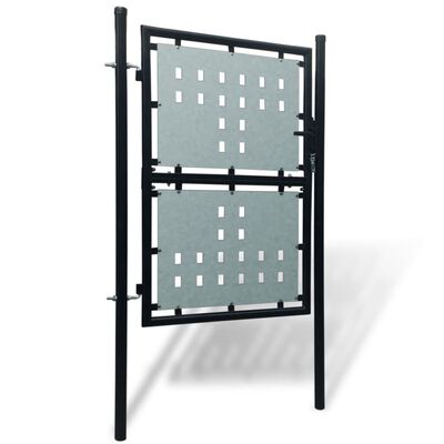 vidaXL Viengubi vartai, juodos spalvos, 100x225cm