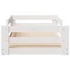 vidaXL Lovos rėmas su be čiužinio, baltas, 75x190cm, pušies masyvas