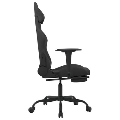 vidaXL Žaidimų kėdė su pakoja, juodos spalvos, audinys