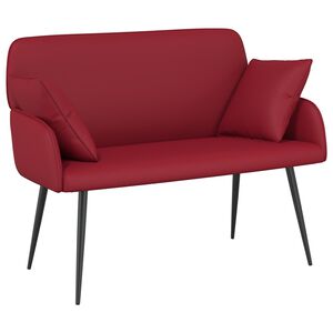 vidaXL Dvivietė sofa su metalinėmis kojelėmis 2 vietos Vyno raudona