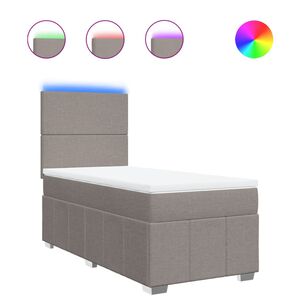 vidaXL Lova su spyruoklėmis ir čiužiniu, taupe, 90x190 cm, audinys