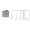 vidaXL Lauko voljeras &scaron;unims su stogu, sidabrinis, 2x14x2,5m, plienas