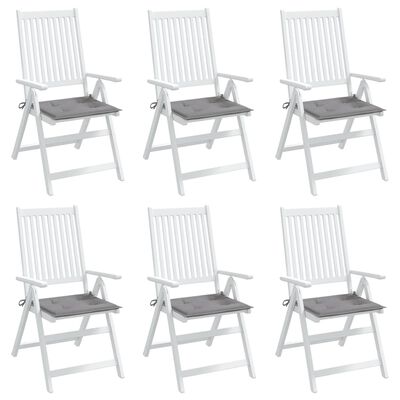 vidaXL Sodo kėdės pagalvėlės, 6vnt., pilkos, 50x50x3cm, audinys