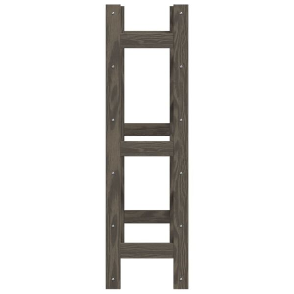 vidaXL Vyno laikiklis 30 butelių, pilkas, pu&scaron;ies medienos masyvas