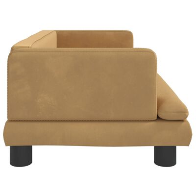 vidaXL Vaikiška sofa, rudos spalvos, 80x45x30cm, aksomas