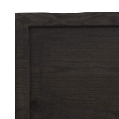 vidaXL Stalviršis, tamsiai ruda, 120x40x(2-4) cm, medienos masyvas