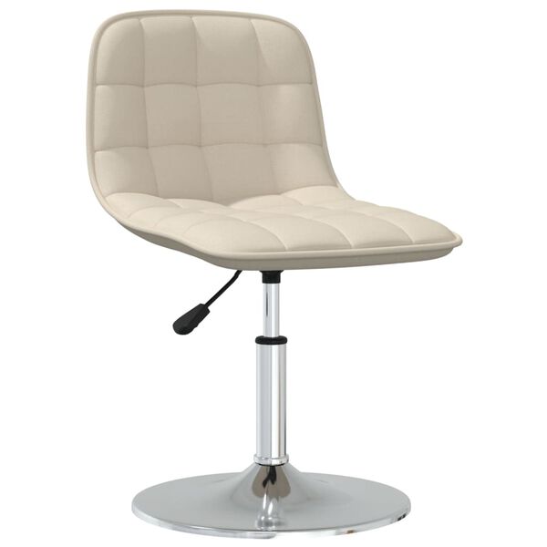 vidaXL Pasukamos valgomojo kėdės, 4vnt., kreminės spalvos, audinys