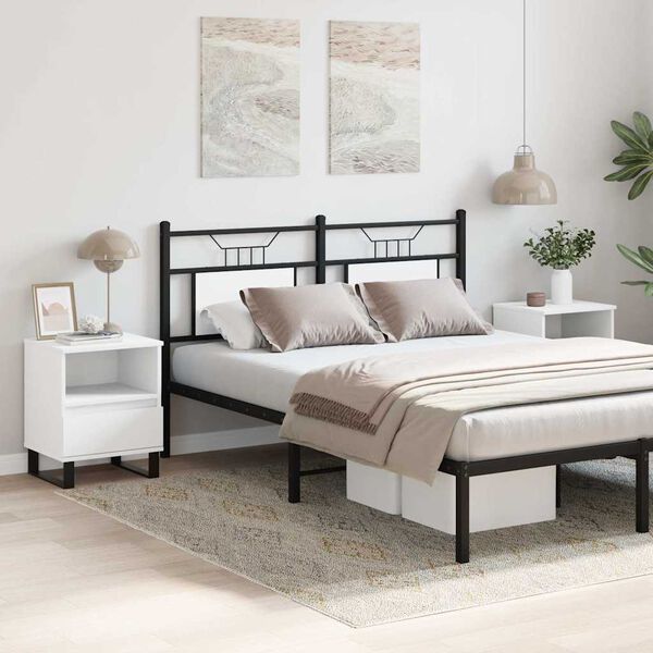 vidaXL Naktinės spintelės, 2vnt., baltos, 40x35x50cm, apdirbta mediena