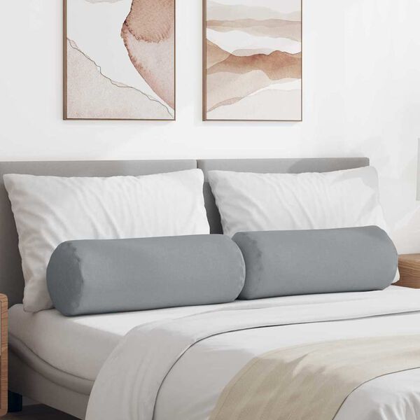 vidaXL Pagalvės 2 pcs &Scaron;viesiai pilka &Oslash; 25 x 70 cm audinys
