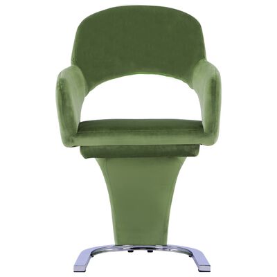 VidaXL Valgomojo kėdės, 2vnt., žalios spalvos, aksomas