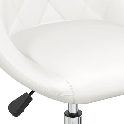 vidaXL Besisukančios valgomojo kėdės, 6vnt., baltos, dirbtinė oda