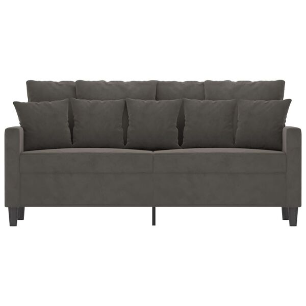 vidaXL Dvivietė sofa, tamsiai pilkos spalvos, 140cm, aksomas