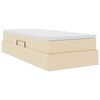 vidaXL Lova su daiktų laikymo vieta ir čiužiniu Kreminė 100 x 200 cm