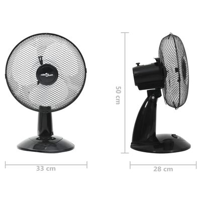vidaXL Stalinis ventiliatorius, juodas, 30 cm, 3 greičiai, 40 W