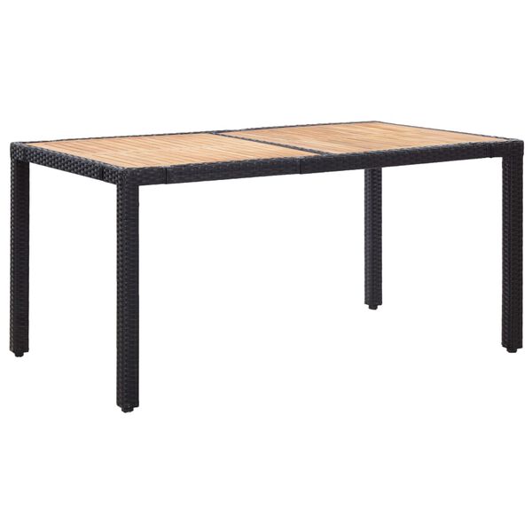 vidaXL Valgomojo komplektas su pagalvėmis, 7 dalių, juodas, ratanas