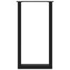 vidaXL Baro stalo kojos, U formos, 2 vnt., juodos, 40x(90-91) cm, plienas