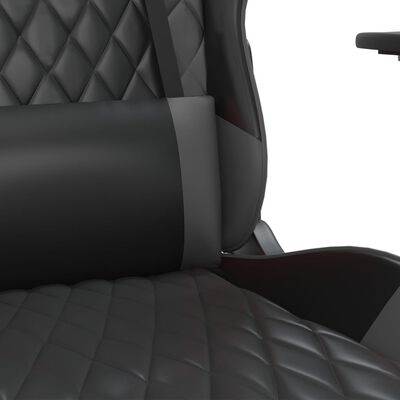 vidaXL Masažinė žaidimų kėdė su pakoja, juoda ir pilka, dirbtinė oda