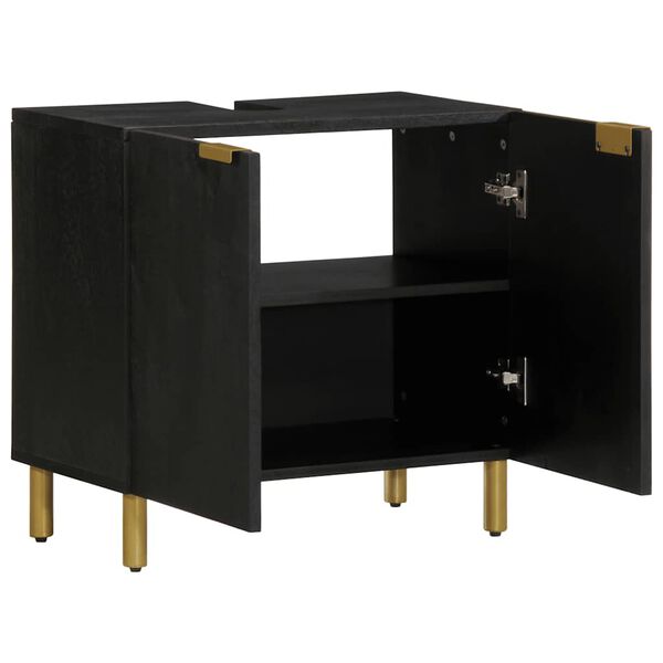 vidaXL Vonios Kriauklė Spintelė Juoda 62x33x58 cm Engineered Wood