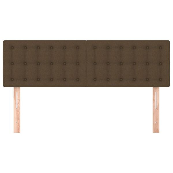 vidaXL Galvūgaliai, 2vnt., tamsiai rudi, 72x5x78/88cm, audinys