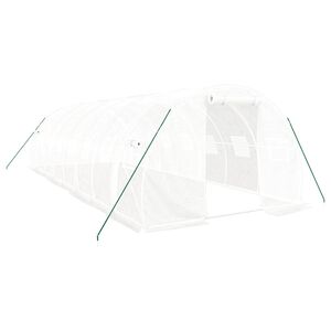 vidaXL &Scaron;iltnamis su plieno rėmu, baltos spalvos, 8x3x2m, 24m&sup2;